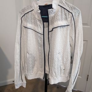 Free People Eyelet Lace Track Jacket
